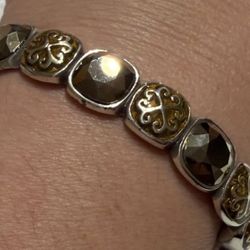Brighton Silver and Brown Gemstone Bracelet