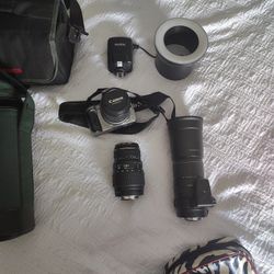 Canon EOS 350 Digital Camera  W/ Extra Lenses. 