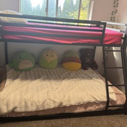 Twin Over Full Bunk beds With Full Size Memory Foam Mattress 