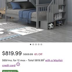 Twin Over Full Bunk Bed With Storage 