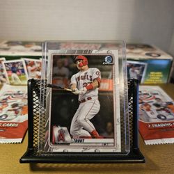 Mike Trout. 2020 Stamped. Bowman Chrome. MLB. Los Angeles Angels. Clean. Fun. 