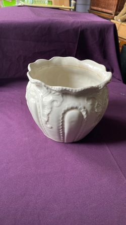 Vintage white flower pot