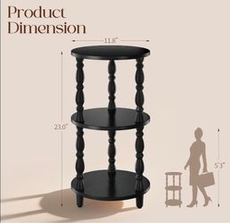 Small, Black, Round Side Table