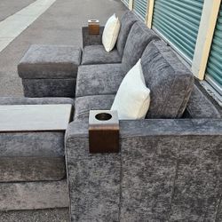 FREE DELIVERY!!! Lovesac "Sactional" 5pc Modular Sofa / Ottomans GRAY ($7K Retail...60% OFF!!!)