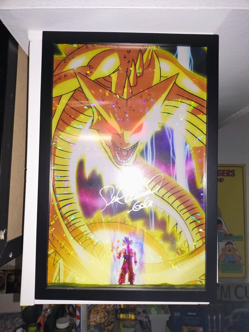 DBz Autographed Sean schemmel Poster Voice Of Goku