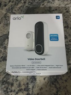 NIB: Arlo Video Doorbell 2K (2nd Gen) Wireless or Wired - 1-Cam + Chime
