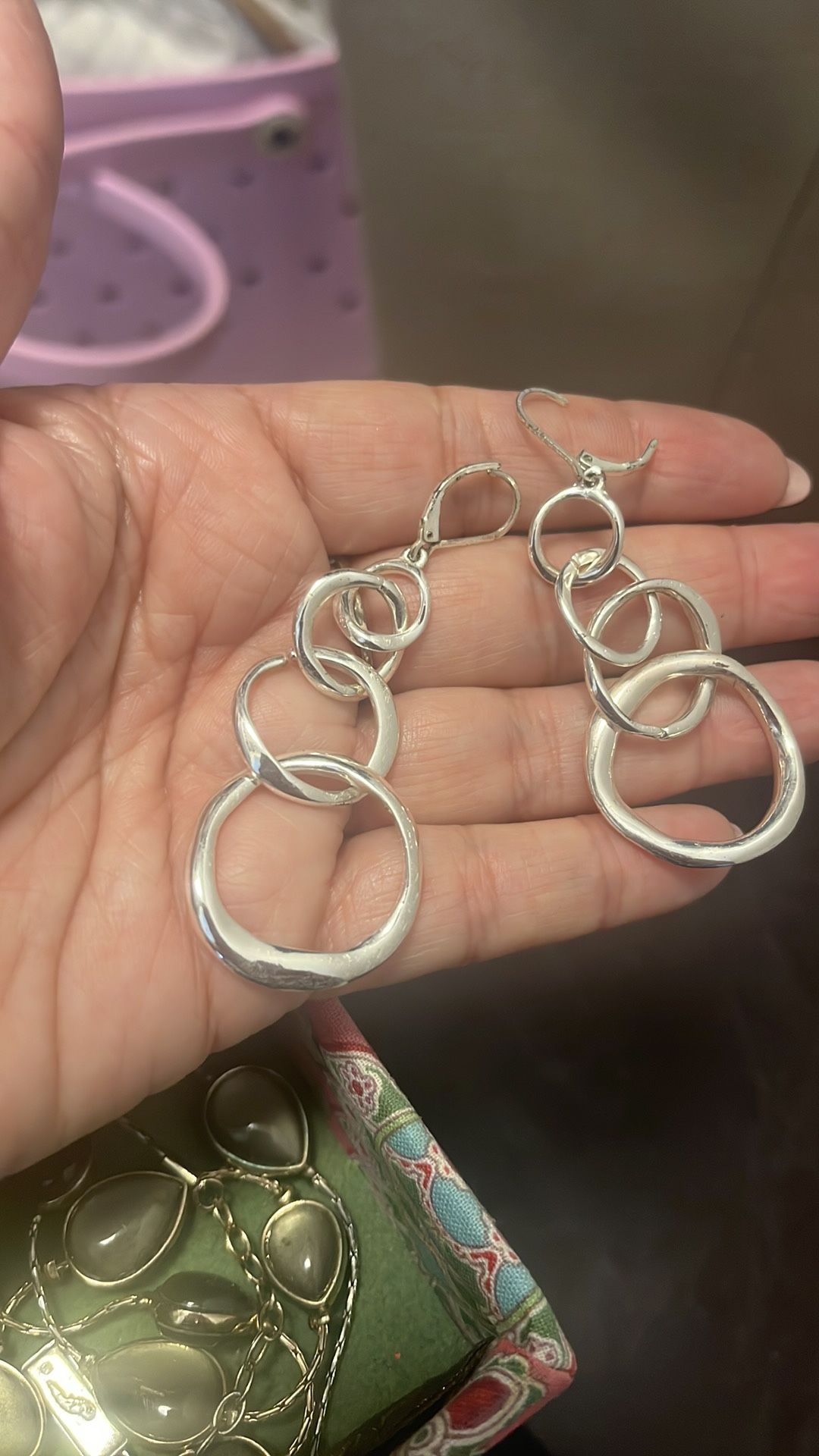 Silver Look Hanging Earrings
