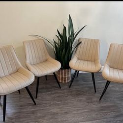Dining Chairs Set of 4, Mid Century Modern Kitchen Chairs with Soft Cushion, Comfortable Upholstered