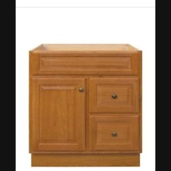 Glacier Bay Hampton 30 in. W x 21 in. D x 33.5 in. H Bathroom Vanity Cabinet Only in Oak