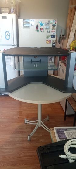 Vintage SONY Corner TV Stand with Glass Shelf