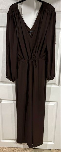 #199 Chocolate brown one piece with long blouson sleeves