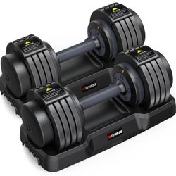Set of 55lb Adjustable dumbbells