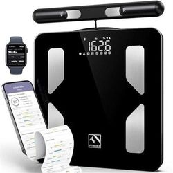 FITINDEX Body Composition Digital Scale for Body, Smart Scale w BMI, Body Fat, Muscle Mass, 8-Electrodes, 50 Composition Measurements, Bathroom