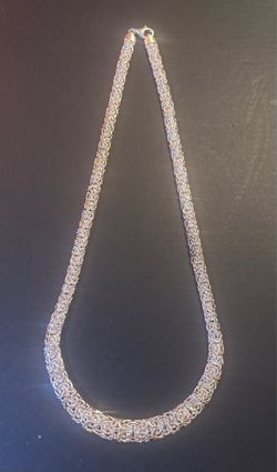 Byzantine Graduated Necklace .925 Sterling Silver 20 inch