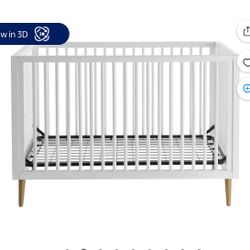 Brand New Crib White Contours  Cuna Nueva Blanca En RIALTO 