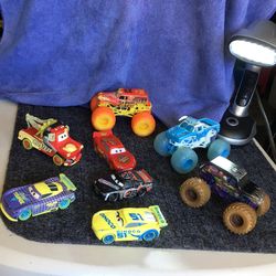Collectible Pixar cars and monster trucks