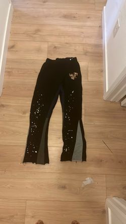 Gallery Dept. Black Sweatpants with Paint Splatter
