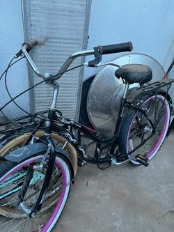 Silver Pink White & Black Beach Cruiser Bike