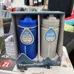 ThermoFlask 16oz Stainless Steel Water Bottles, 2-pack