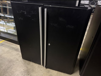 BLACK METAL STORAGE CABINET – 36 inch width – VERY GOOD CONDITION