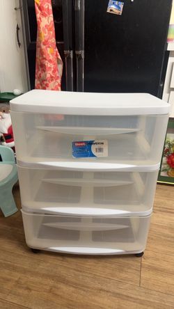 3-Drawer Wide Storage Cart with Casters