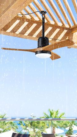 36" Outdoor Gazebo Fan, Plug-In Wet Rated Outdoor Ceiling Fan with Dimmable Light and Memory Remote, Outdoor Hanging Fan For Gazebo, Patio, Waterproof