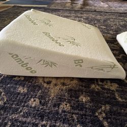 InteVision Foam Bed Wedge Pillow (26" x 25" x 7.5") and Headrest Set, 2" Memory Foam 