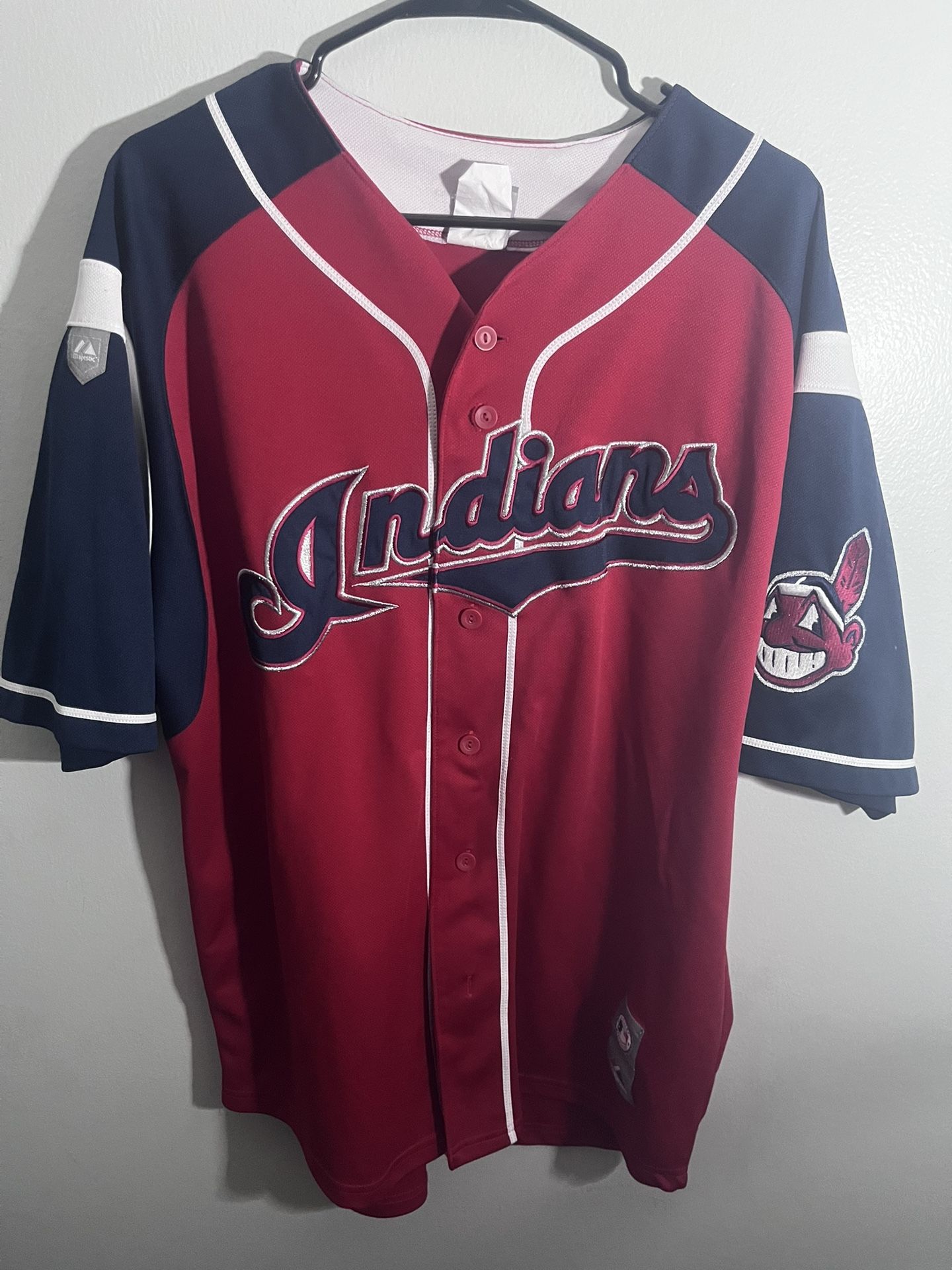 vintage indians jersey size Large