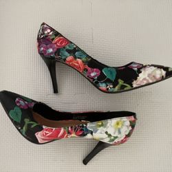 Flower Print Heels