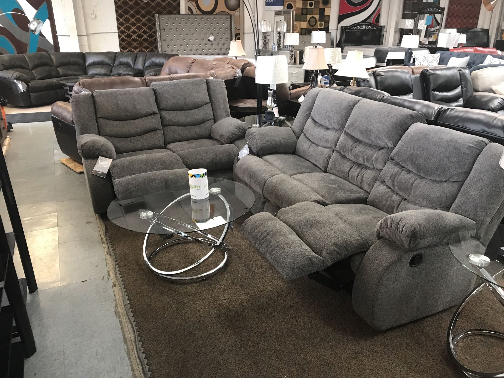 Ashley Recliner Sofa And love Seat