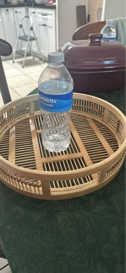 Round Bamboo Woven Serving Tray