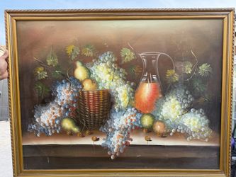 LARGE CANVAS FRUIT PAINTING WALL DECOR GORGEOUS PAINTING