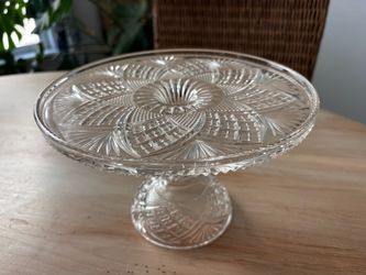 Antique 9” Glass Cake Stand
