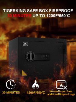 Fireproof safe with Digital Lock 1.2 Cubic Feet, Black