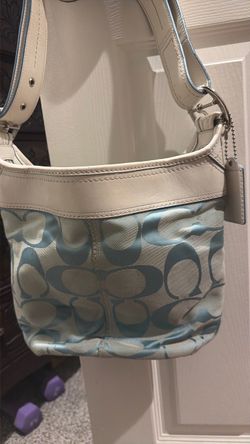 Coach Signature Shoulder Bag Light Blue