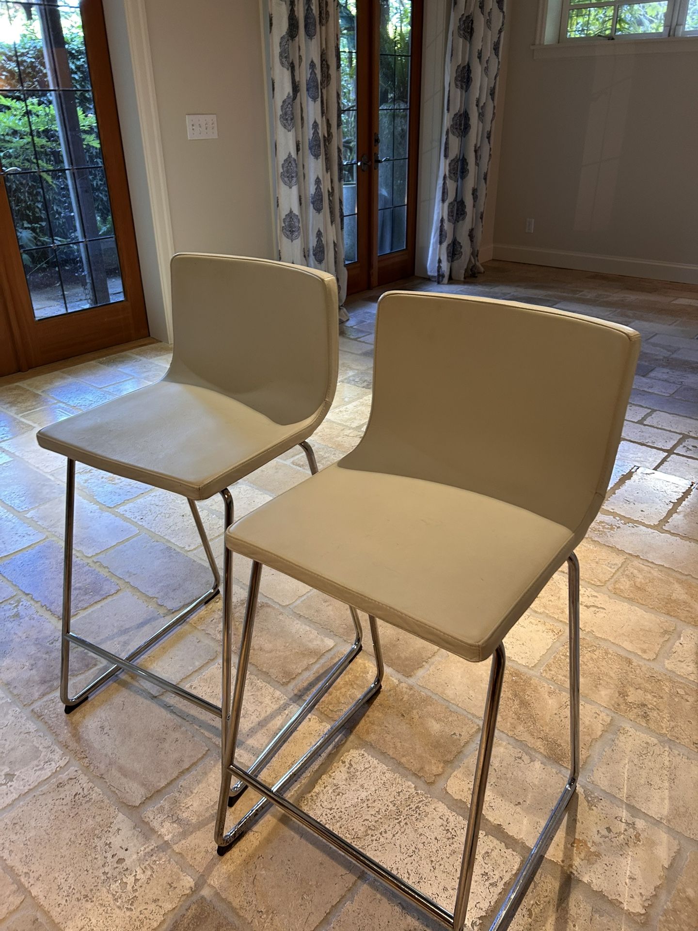 White Upholstered Bar Chairs