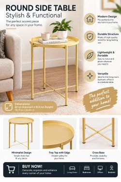 Round side table