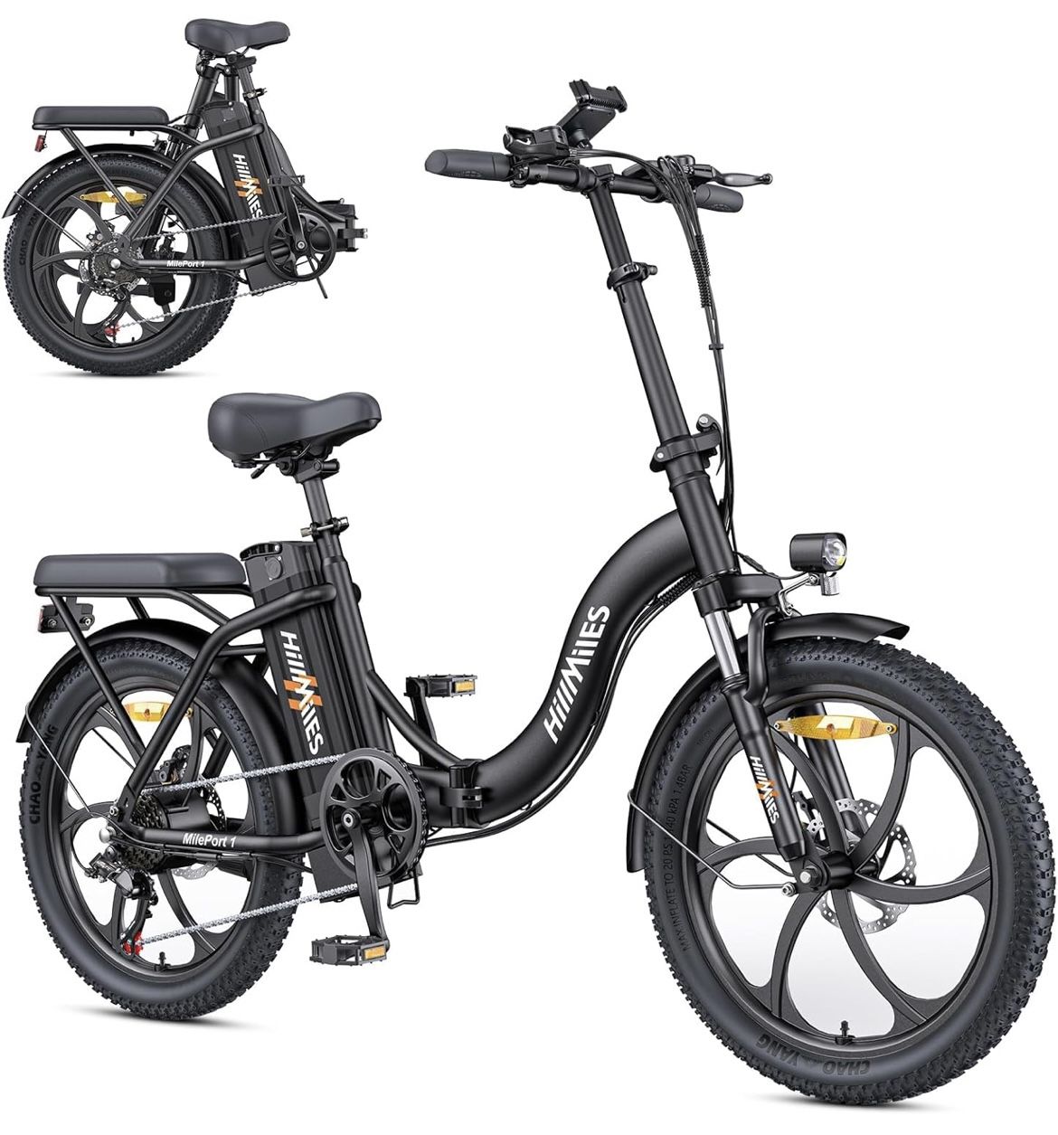 ENGWE MTB MilePort 1 Adult Electric Bike, 36V 13AH Removable Battery 250w Motor With 20‘*3.0’ Fat Tire Folding Electric Bike, Speed 25km/h Range Up To