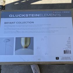 GlucksteinElements Bryant 3 Light Pendant in Matte White with Brushed Brass