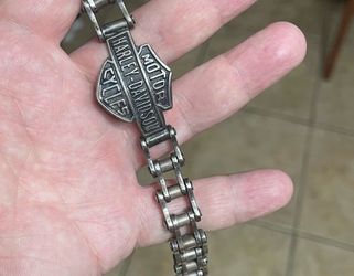 Sterling Silver Harley Davidson chain bracelet