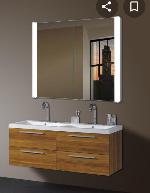 LED Bi-Fold Medicine Cabinet