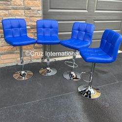 New 4 Blue Bar Stools 