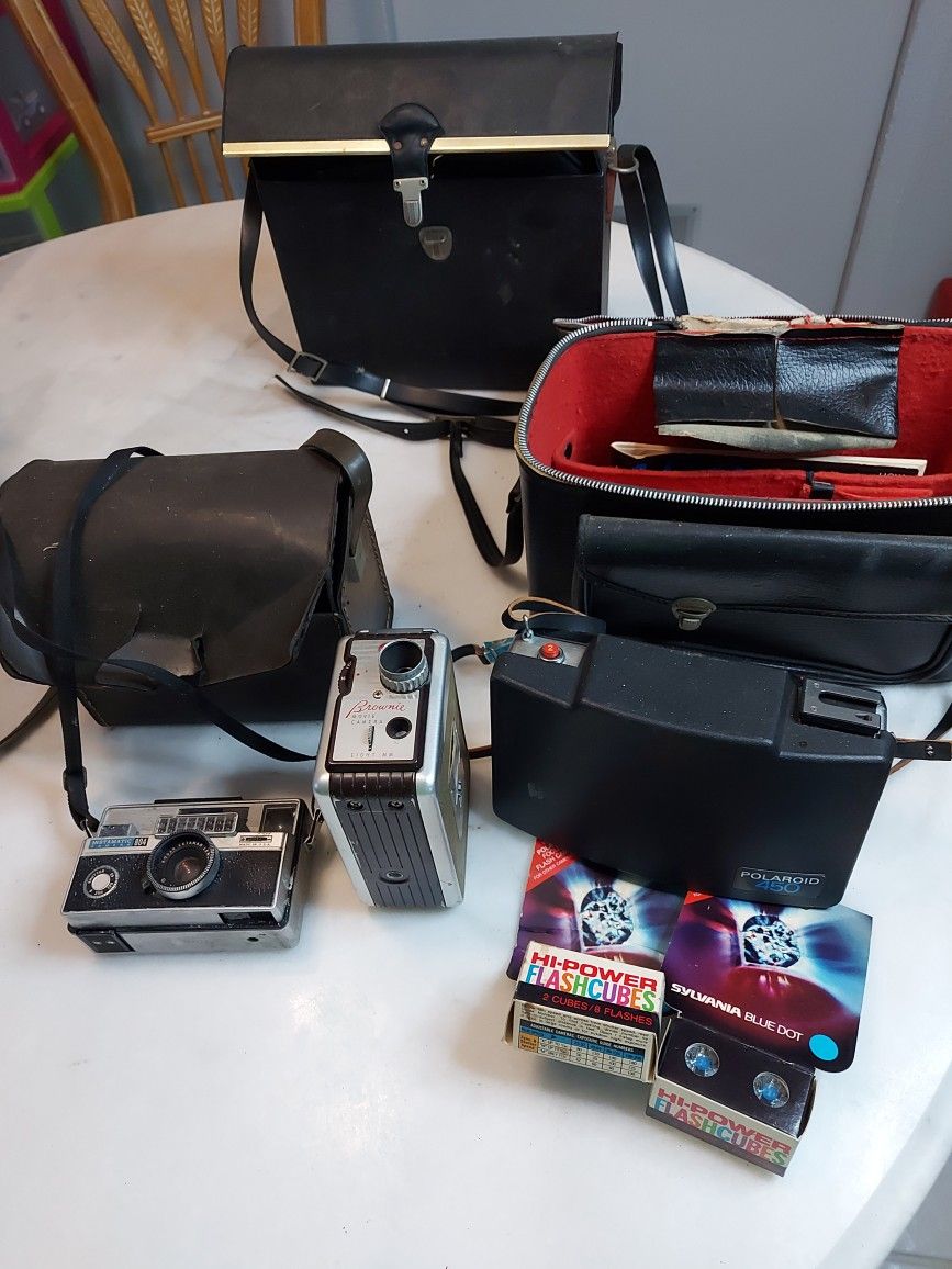 Lot of Vintage 8mm Projector Equipment, Cameras, And Video Cameras. 