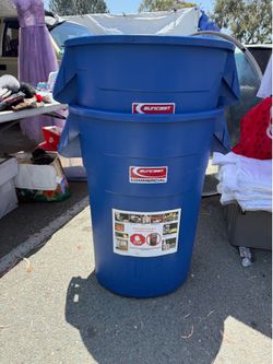 Blue 44GL commercial trash can