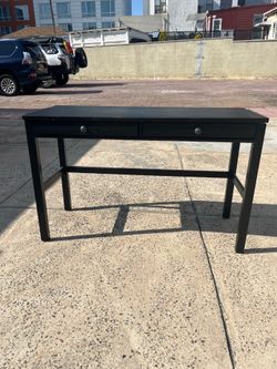 Black wood console table