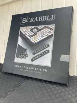 Scrabble Giant Deluxe Black Edition, Board Game, Oversized, Wooden Frame BRAND NEW