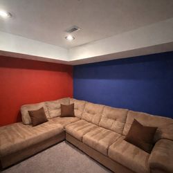 FREE DELIVERY Tan L shaped Sectional with Chase