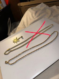 10k gold 24 inch Rope chain+10k Weed pendant 18.7 grams
