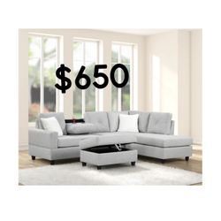 Sectional Sofa And Ottoman 