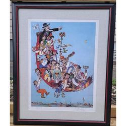 Jovan Obican Signed And Numbered Lithograph "Flying Magic Carpet"